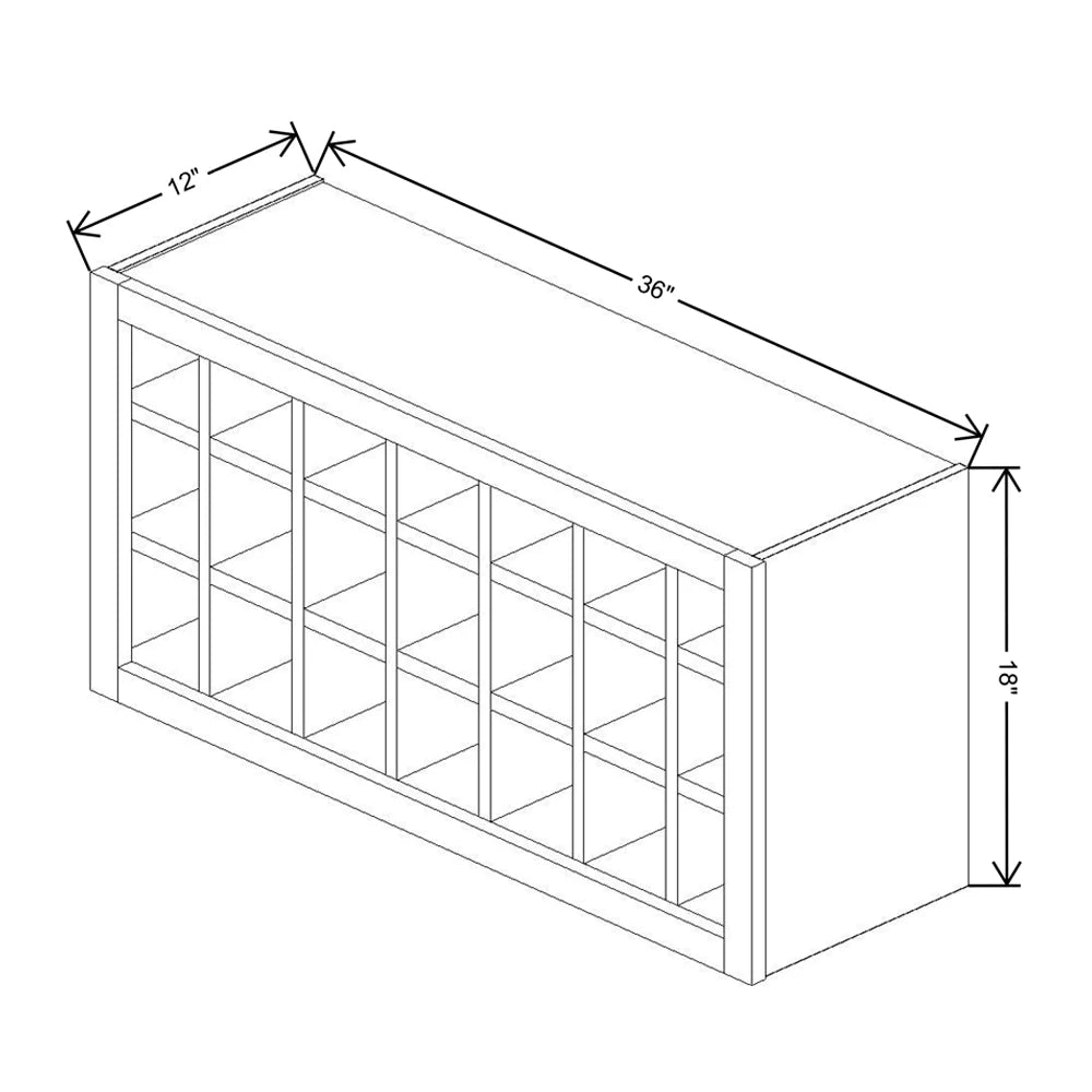 Fabuwood Allure Galaxy Cobblestone 36"W X 18"H Wine Rack
